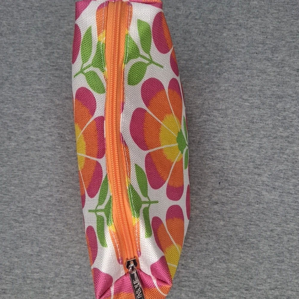 CLINIQUE Floral Print Cosmetic Makeup Bag Zipper Pouch 9.5